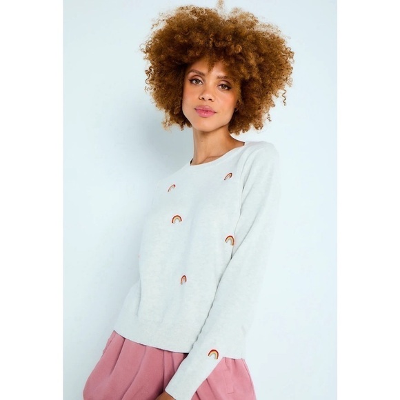 Lisa Todd Resort Wear Over The Rainbow Sweater in Mineral XS